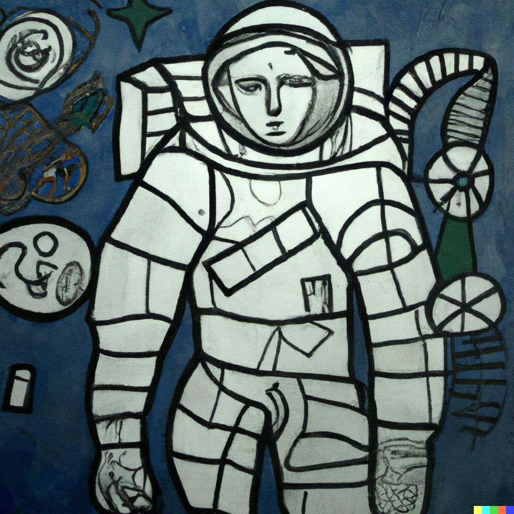 an astronaut, painting by Pablo Picasso